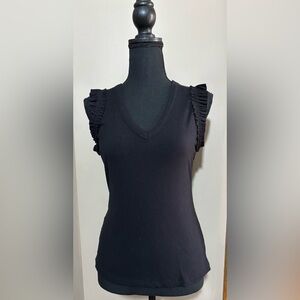 Black Ruffled Sleeve Women's Top. Size XS. NWOT.